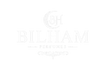 A faint, low-contrast white logo for BH Bilham Perfumes on a white background.
