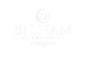 A faint, low-contrast white logo for BH Bilham Perfumes on a white background.