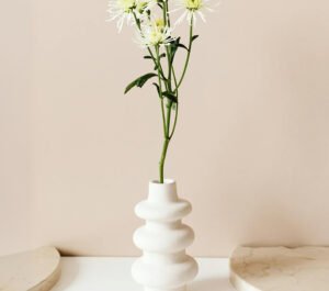 Ribbed Ceramic Vase