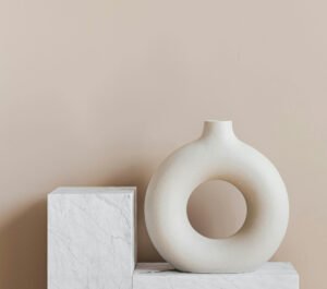Textured White Vase